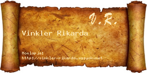 Vinkler Rikarda névjegykártya